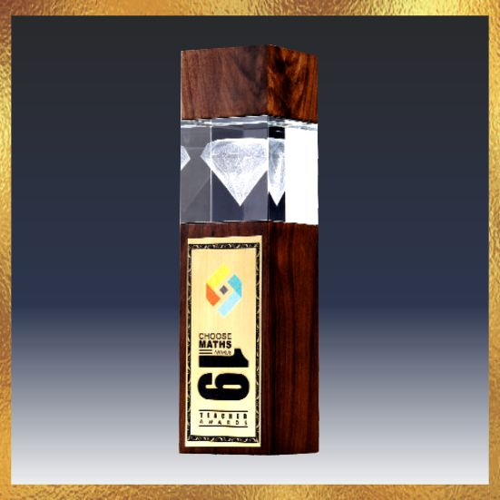IWT 001 - Exclusive Crystal Wooden Trophy